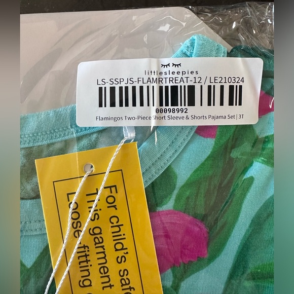 Little Sleepies flamingo two piece short sleeve and shorts 3T, NIB - Picture 2 of 3